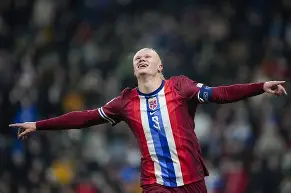 哈兰德为挪威国家队首发38次 哈兰德为挪威国家队首发38次